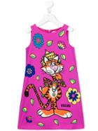 Moschino Kids Tiger Print Dress, Toddler Girl's, Size: 4 Yrs, Pink/purple