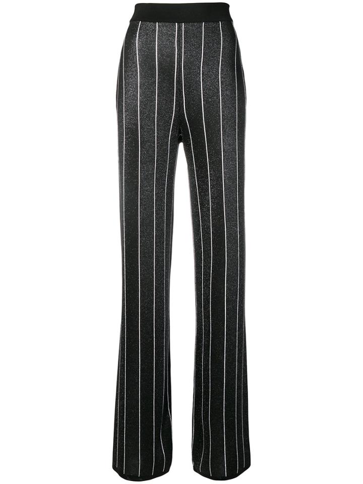 Balmain Striped Lurex Trousers - Black