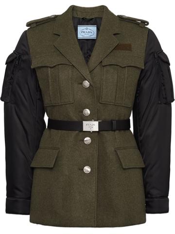 Prada Authentic Loden And Nylon Gabardine Jacket - Green
