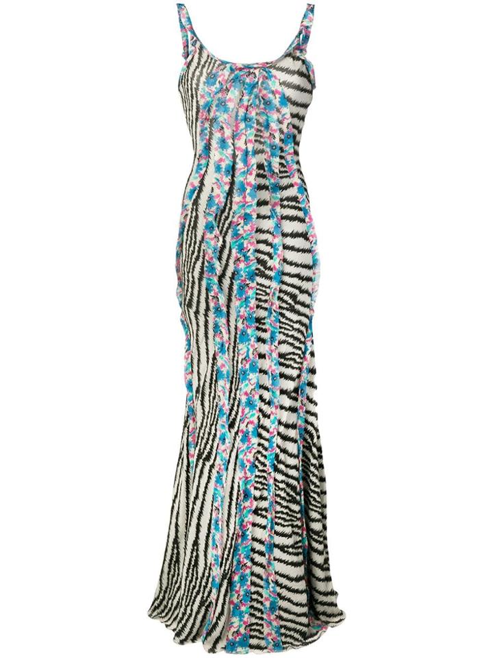 Etro Printed Open-back Dress - White