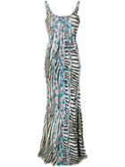 Etro Printed Open-back Dress - White