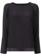 Knott Sweater With Satin Panels - Blue