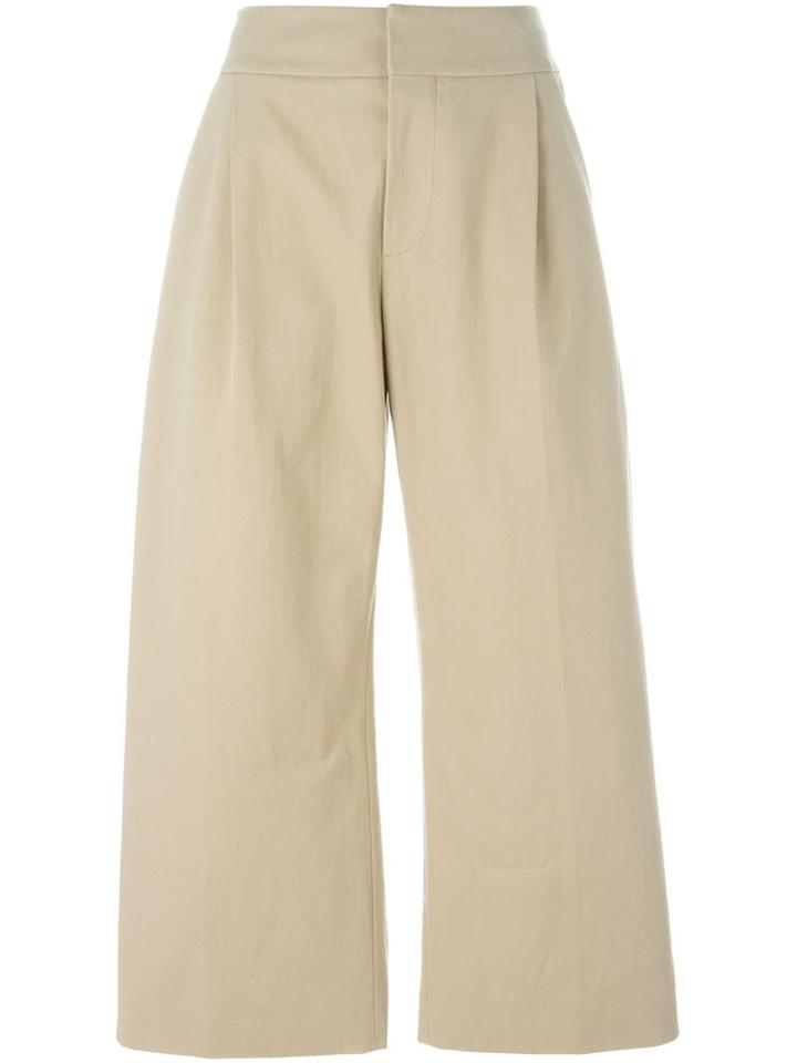 Marni Pleat Front Culottes, Women's, Size: 42, Nude/neutrals, Cotton