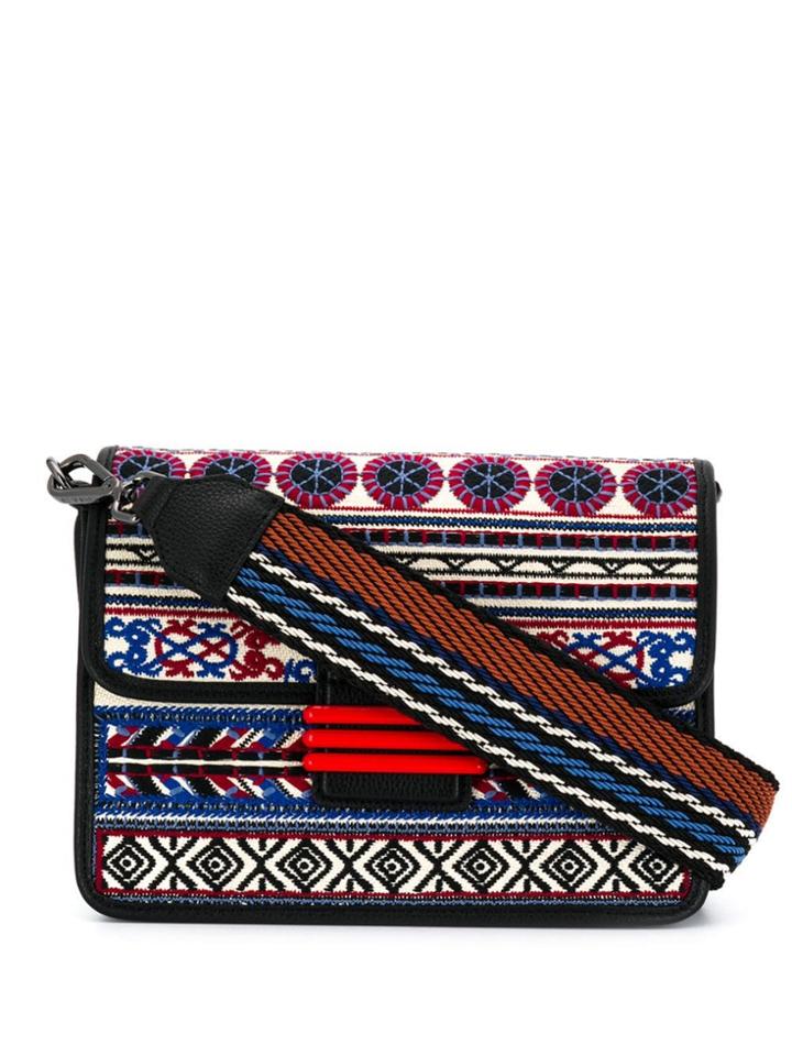 Etro Embroidered Patchwork Shoulder Bag - Black