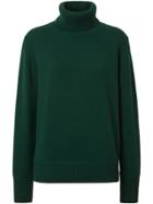 Burberry Embroidered Crest Cashmere Roll-neck Sweater - Green