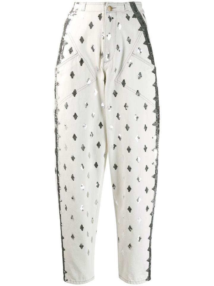 Philosophy Di Lorenzo Serafini Sequin Trousers - White