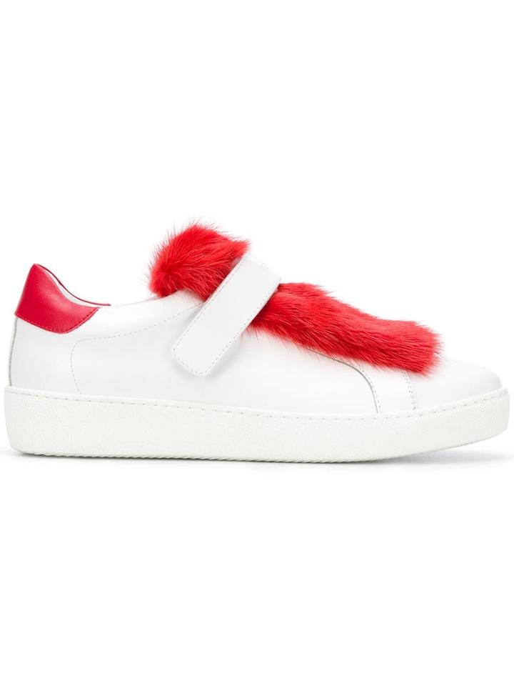 Moncler Fur Low-top Sneakers - White