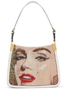 Marco De Vincenzo Starry Faces 1926 Beaded Shoulder Bag - White