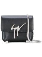 Giuseppe Zanotti Design Flap Closure Crossbody Bag, Women's, Black, Leather/triacetate