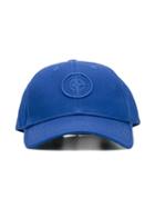 Stone Island Kids Logo Embroidered Cap, Boy's, Size: 52 Cm, Blue