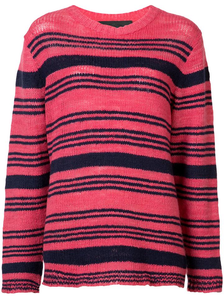 The Elder Statesman - Striped Knitted Top - Women - Cashmere - S, Pink/purple, Cashmere