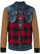 Dsquared2 - Denim (blue) Buffalo Check Jacket - Men - Cotton/leather/polyester/wool - 48, Cotton/leather/polyester/wool
