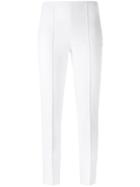 Emilio Pucci Cropped Trousers, Women's, Size: 42, White, Cotton/linen/flax/nylon/spandex/elastane