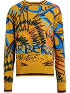Burberry Graffiti Scribble Intarsia Sweater - Yellow