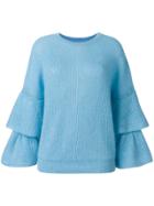 Essentiel Antwerp Frill Cuff Sweater - Blue