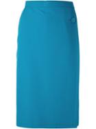 Yves Saint Laurent Vintage Mid-length Wrap Skirt, Women's, Size: 36, Blue
