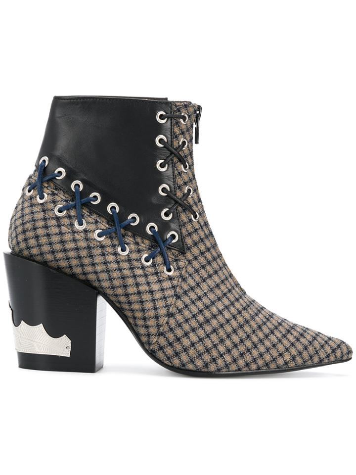 Toga Pulla Stitched Panel Boots - Brown