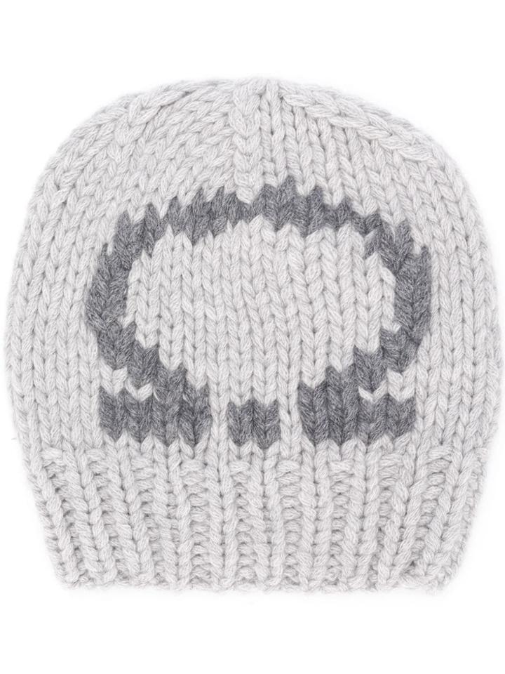 Salvatore Ferragamo Gancio Knitted Beanie - Grey