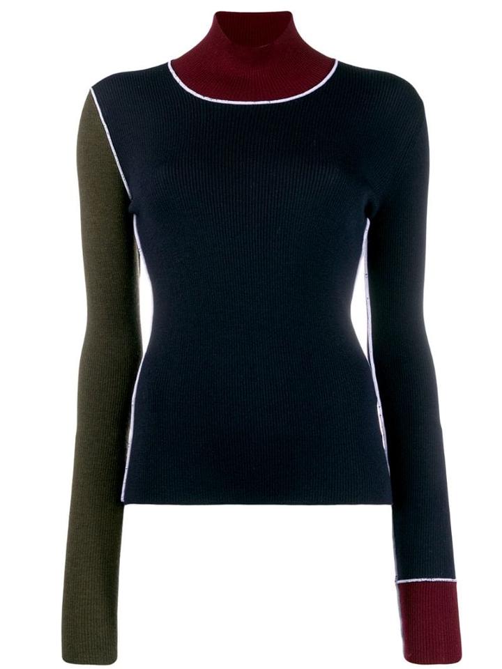 Maison Margiela Turtle Neck Knitted Top - Blue