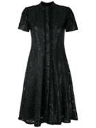 Andrea Bogosian Cut Out Pattern Leather Dress - Black