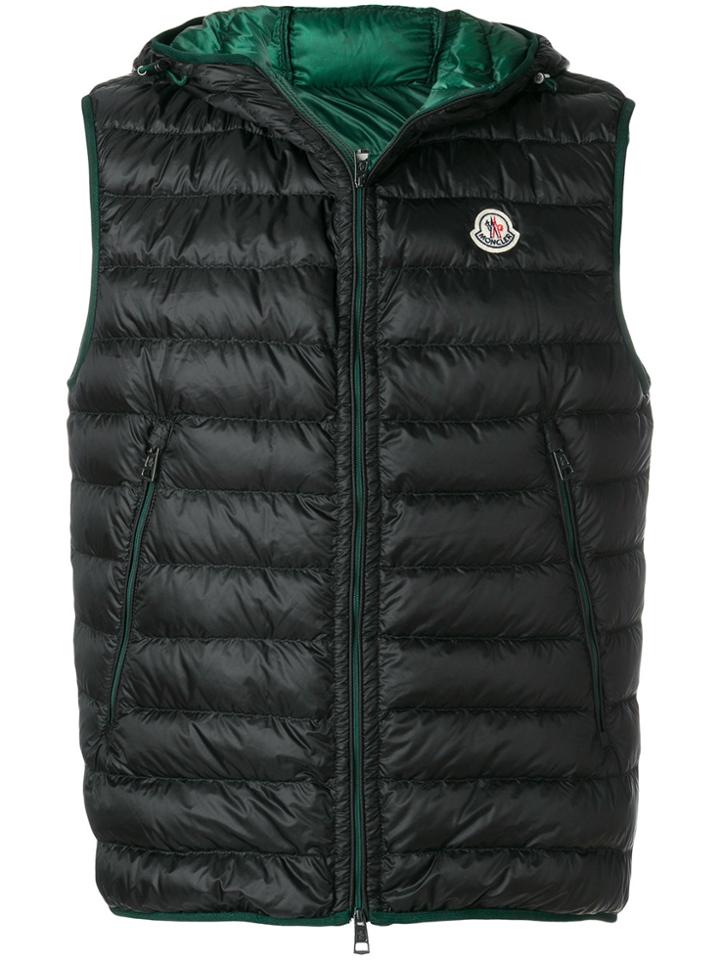 Moncler Hooded Padded Gilet - Black