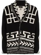 Alanui Intarsia Knit Cashmere Cardigan - Black