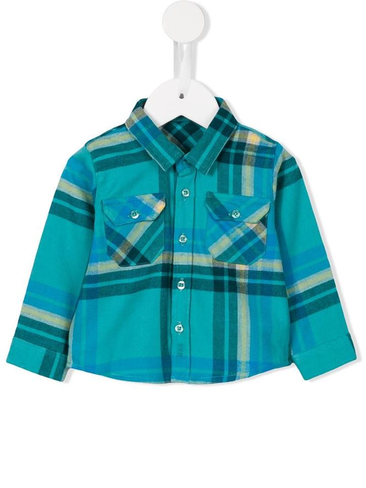 Knot - Flannel Check Shirt - Kids - Cotton - 6 Mth, Blue