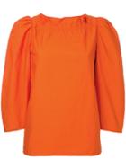 Atlantique Ascoli - Round Neck Blouse - Women - Cotton - 1, Yellow/orange, Cotton