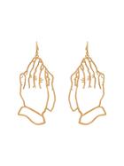 Simone Rocha Gold Metallic Praying Hands Earrings