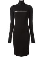 Dsquared2 Front Zip Fitted Dress, Women's, Size: Medium, Black, Polyamide/spandex/elastane/virgin Wool