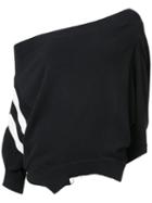 Monse - Open Shoulder Sweatshirt - Women - Cotton - Xs, Blue, Cotton