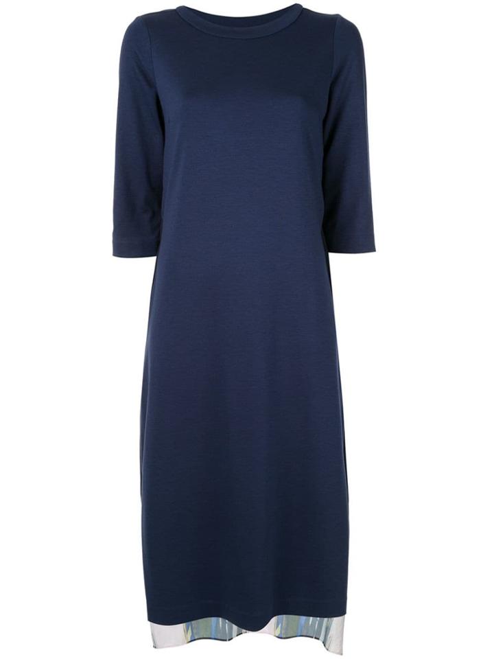Frei Ea Printed Back Midi Dress - Blue