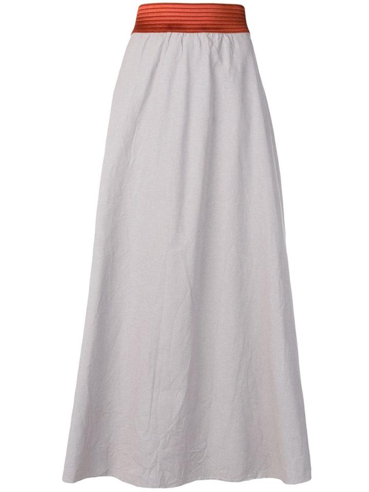 Danielapi Contrast Waistband Skirt - Grey