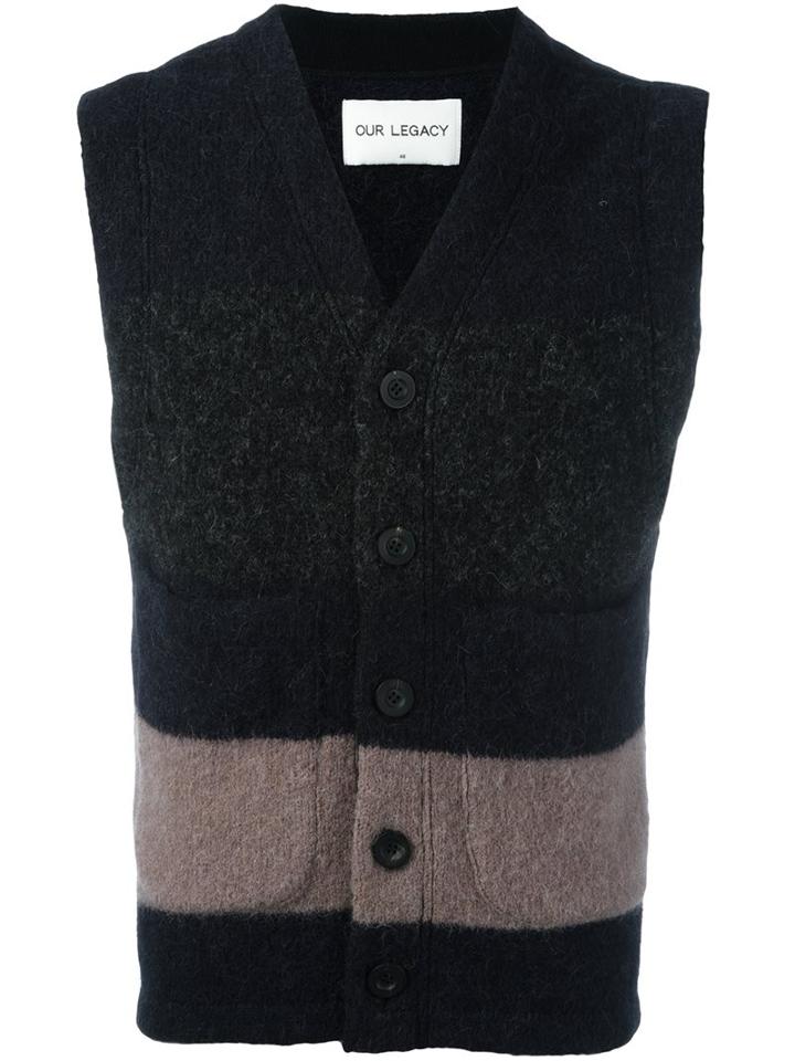 Our Legacy Colour Block Waistcoat, Men's, Size: 48, Black, Polyamide/spandex/elastane/wool/alpaca