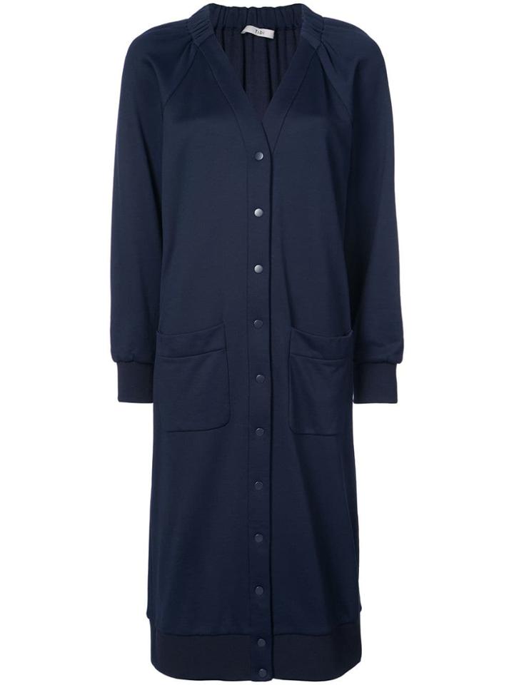 Tibi Marsha V-neck Cardigan Dress - Blue
