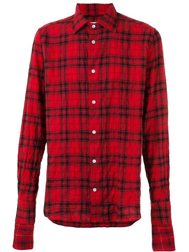 Faith Connexion Button-up Plaid Shirt, Men's, Size: Medium, Red, Cotton/spandex/elastane