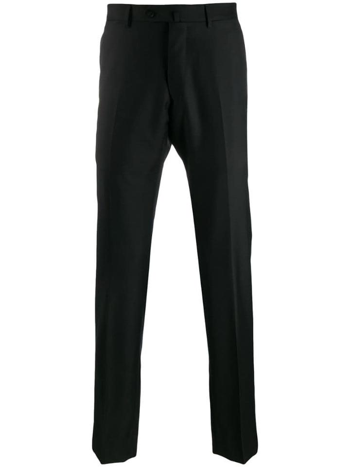 Caruso Straight Leg Tailored Trousers - Black