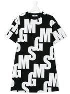 Msgm Kids Logo Print Dress - Black