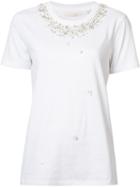 Jonathan Simkhai Bead Embellished T-shirt, Women's, Size: Small, White, Cotton