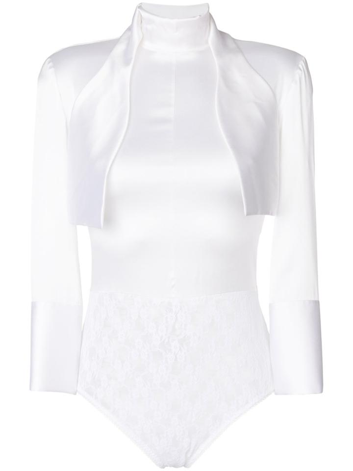 Nina Ricci Slim-fit Scarf Neck Top - White