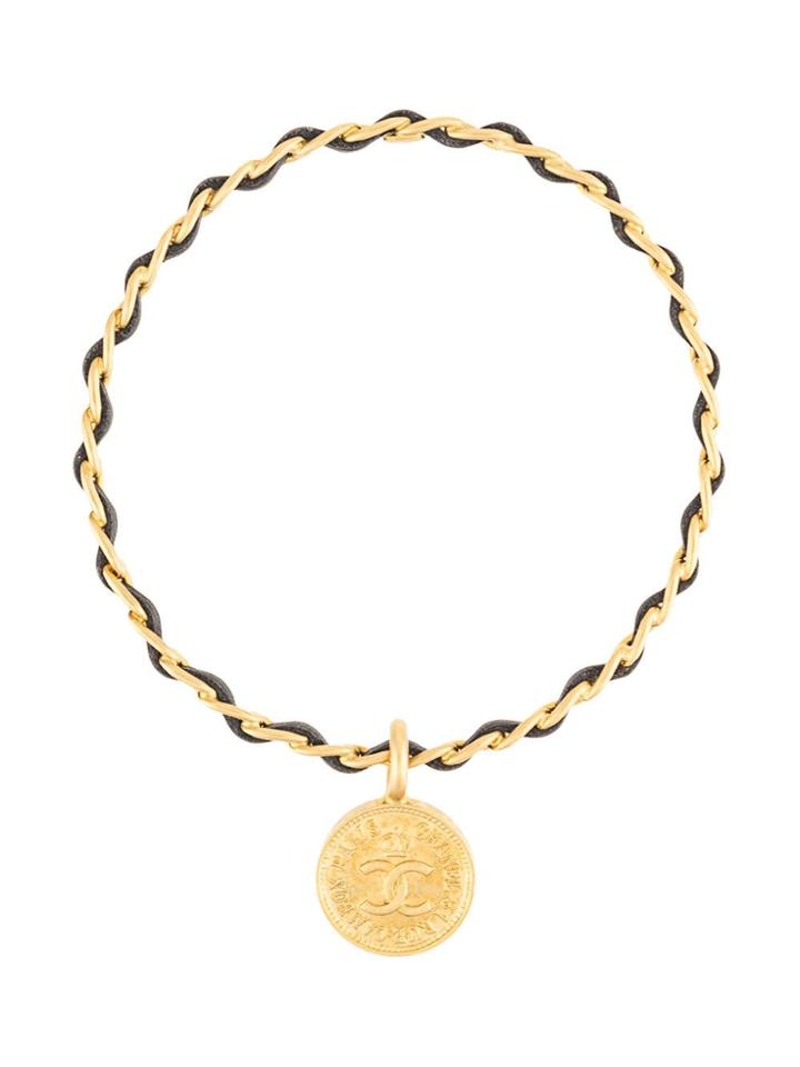 Chanel Pre-owned Cc Logo Bracelet - Black