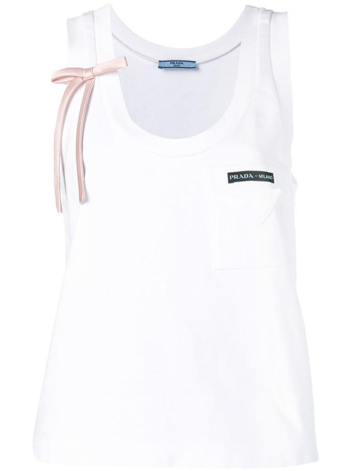 Prada Bow Detail Top - White