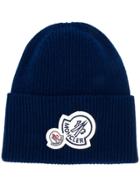 Moncler Patch-embellished Beanie - Blue