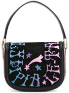 Olympia Le-tan Griffin Embr Carson Shoulder Bag, Women's, Black, Leather/glass/brass