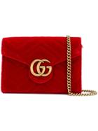 Gucci Gg Marmont Chain Wallet - Red