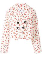 Self-portrait Flower-printed Jacket - White