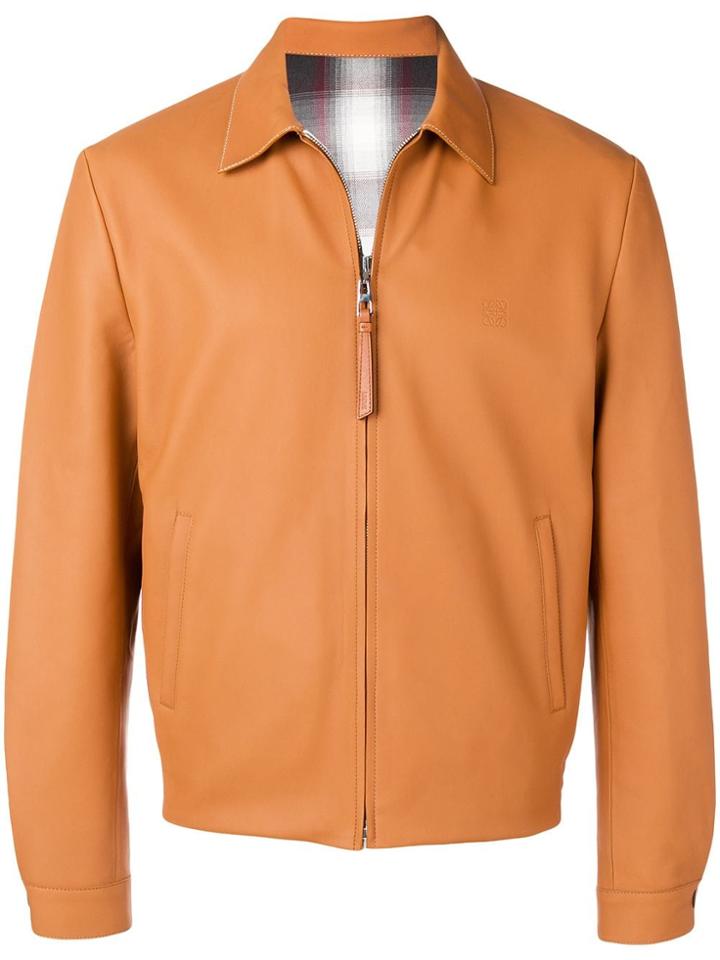 Loewe Casual Leather Jacket - Brown