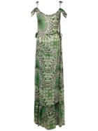 Amir Slama Printed Silk Maxi Dress - Green