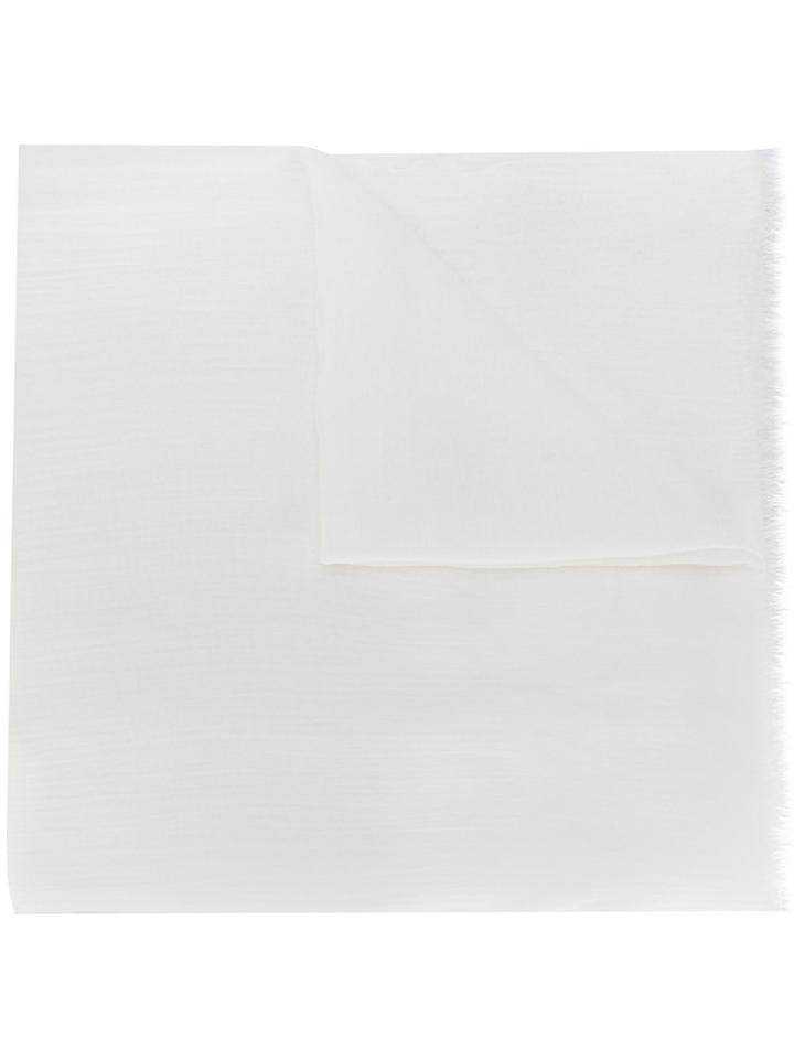 M Missoni Fringed-hem Scarf - White
