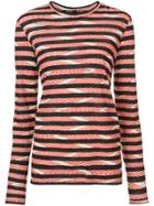Proenza Schouler Chevron Stripe Long Sleeve T-shirt - Red